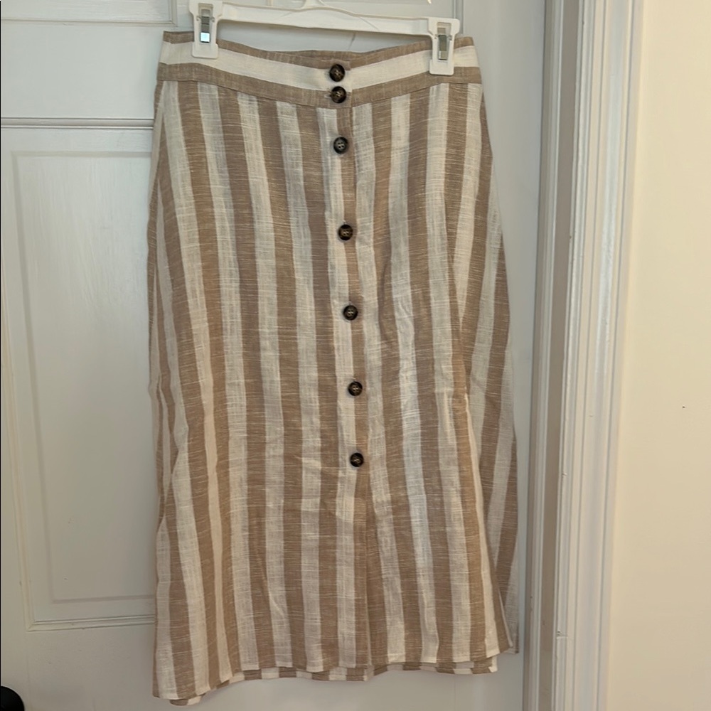 Multicolored A-Line Midi Skirt